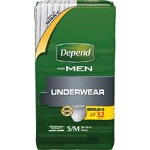 Depend ® Super Plus Absorbency Men Underwear, Pull On Adult Diapers and Pull Ups Small/Medium - BG of 32 EA