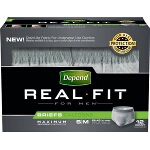 Depend Real Fit Briefs, Discreet Pull Ons for Men, Small/Medium, 28