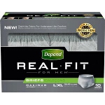 Depend Real Fit Briefs, Discreet Pull Ons for Men, Large/X-Large fits Waist 38-50