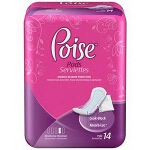 Poise Hourglass Shape Pads for Adult Incontinence Maximum Absorbency 3-1/2