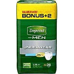 Depend ® Super Plus Absorbency Men Underwear, Pull On Adult Diapers and Pull Ups Large/Extra-Large - BG of 28 EA
