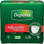 Depend ® Adjustable Super Plus Absorbency Underwear, Pull On Adult Diapers and Pull Ups Large/Extra-Large, 44