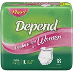 Depend ® Extra Absorbency Women Underwear, Pull On Adult Diapers and Pull Ups Large, 38