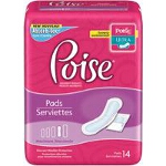 Poise Ultra With Side Shields Ultra, Superabsorbent, Discreet and portable - PK of 14 EA