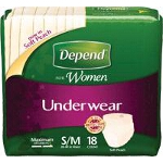 Depend ® Super Plus Absorbency Womens Underwear, Pull On Adult Diapers and Pull Ups Small/Medium, 28