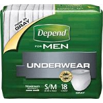 Depend ® Super Plus Absorbency Mens Underwear, Pull On Adult Diapers and Pull Ups Small/Medium, 28