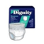 Dignity Maximum Disposable Protective Underwear, Pull Up Adult Diapers with Leg Cuff 44