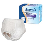 Attends Overnight Protective Underwear, Pull Up Adult Diapers with Leakage Barriers, Large 44