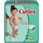 Prevail ® Cuties Baby Diapers for Kids Size 5, 27 lb - Qty: BG of 27 EA