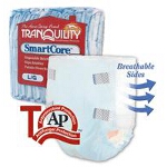 Tranquility SmartCore Disposable Briefs, Adult Diapers Medium White 32