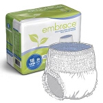 Embrace Adult Skin Caring Pull On Diapers and Pull Up Underwear with Leakage Barrier Extra-Large, White - Qty: BG of 14 EA