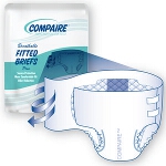 Compaire Breathable Adult Fitted Briefs Diapers X-Large 56