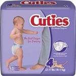 Prevail ® Cuties Baby Diapers for Kids Size 4, 22 to 37 lb - Qty: BG of 31 EA