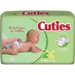Prevail ® Cuties Baby Diapers for Kids Size 2, 12 to 18 lb - Qty: BG of 42 EA