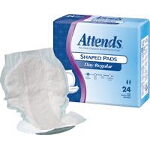 Attends ® Shaped Pads for Incontinence, Day Plus - Qty: BG of 24 EA